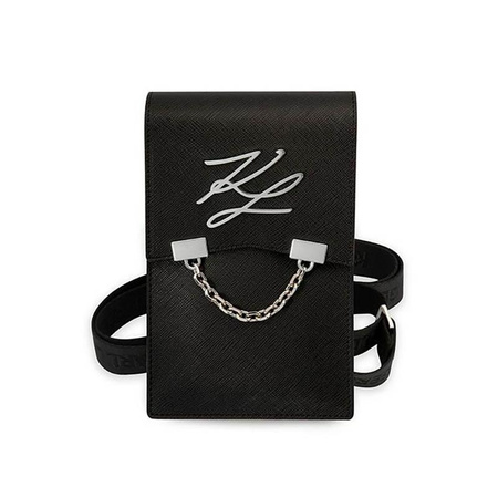 Karl Lagerfeld Autograph Chain Wallet Phone Bag - Smartphone and Accessory Bag (black)