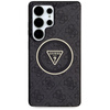 Guess 4G Glitter Triangle Buttons MagSafe - pouzdro pro Samsung Galaxy S25 Ultra (černé)