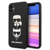 Karl Lagerfeld 3D Rubber Karl & Choupette Heads - Coque iPhone 11 (noir)