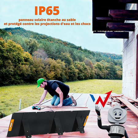 Wonder Ws210 - 210W solar panel / solar charger with MC4 output (Black)
