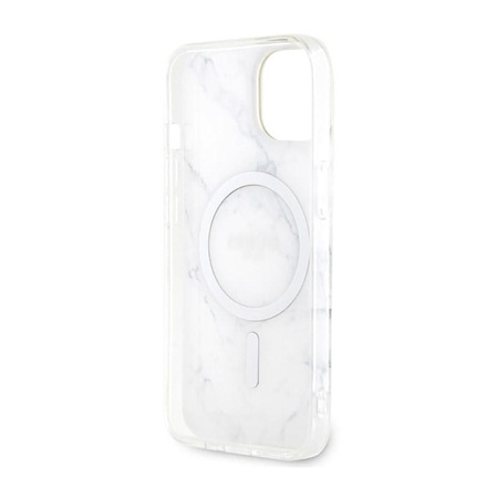 Guess Marble MagSafe - iPhone 14 Plus Case (White)