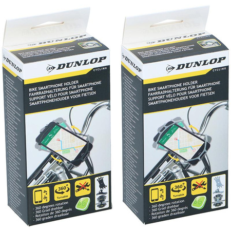 OBROTOWY UCHWYT ROWEROWY NA TELEFON, NA KIEROWNICĘ, Szary, 10-15cm, Dunlop