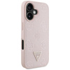 Guess Grained Hot Stamp Peony Triangle Logo MagSafe - pouzdro pro iPhone 16 (růžové)