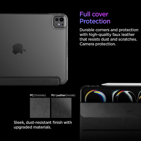 Spigen Liquid Air Folio - iPad Pro 11" (M5, 2025 / M4, 2024) tok (fekete)