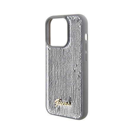 Guess Sequin Script Metal - iPhone 15 Pro Case (silver)