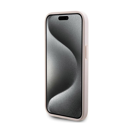 Guess 4G Bottom Stripe Collection - pouzdro pro iPhone 15 (růžové)