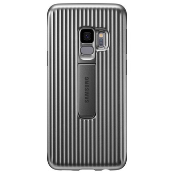 Samsung Stehende Schutzhülle - Samsung Galaxy S9 Case mit Ständer (Silber)