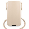 Guess Saffiano Pouch - S/M pochette pour téléphone max 6.1" (or)