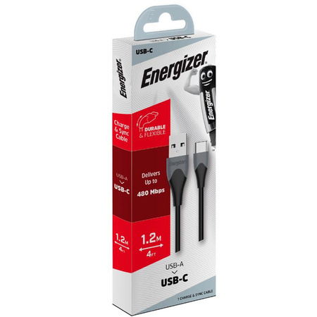 Energizer Classic - USB-A to USB-C Connection Cable 1.2m (Black)