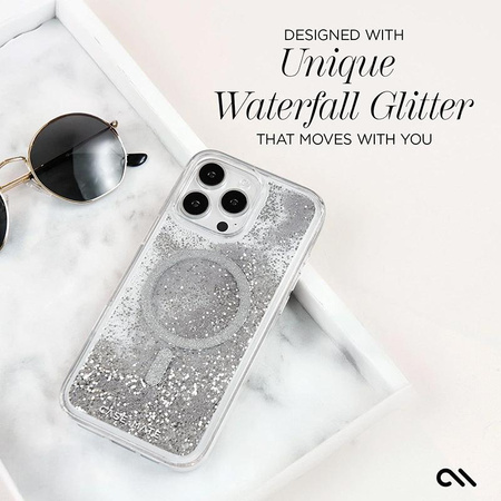 Case-Mate Wasserfall MagSafe - iPhone 16 Pro Tasche (Silber)