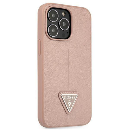 Guess Saffiano Triangle Logo Case - Coque iPhone 13 Pro Case (rose)