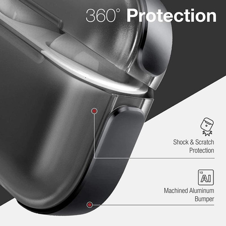 X-Doria Raptic Air - Étui pour AirPods 3 avec mousqueton (Argent)