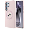 Karl Lagerfeld Silicone Double Heads And Circle MagSafe - Étui Samsung Galaxy S25 Ultra (rose)