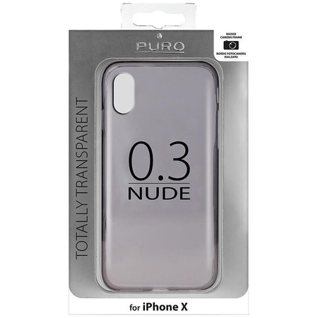 PURO 0.3 Nude - Case iPhone Xs / X (black transparent)