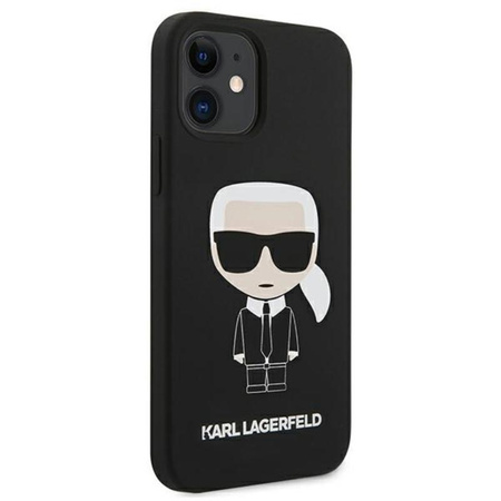 Karl Lagerfeld Fullbody Silikon Iconic - iPhone 12 Mini Tasche (Schwarz)