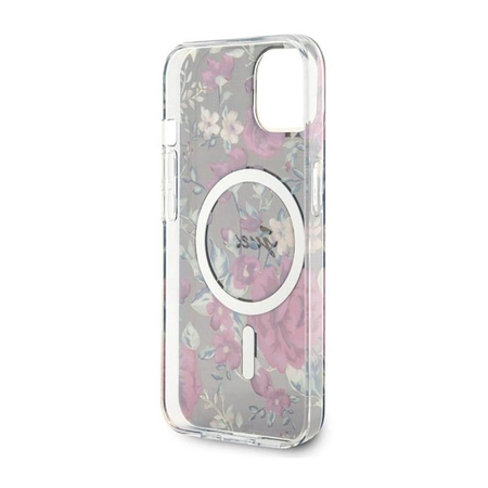 Guess Flower MagSafe - Etui iPhone 14 (Zielony)