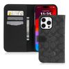 Pouzdro Coach Folio Signature C - pouzdro 2 v 1 s flipovým krytem pro iPhone 15 Pro (Charcoal)