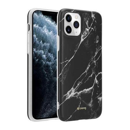 Crong Marble Case - Coque pour iPhone 11 Pro (noir)