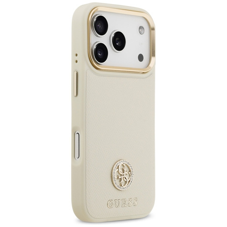 Guess Grained Strass Logo MagSafe - Case iPhone 17 Pro (beige)