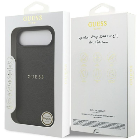 Guess Grained Ring MagSafe - Hülle iPhone Air (schwarz)