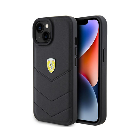 Ferrari Quilted Metal Logo - iPhone 15 Case (black)