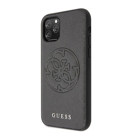 Guess Saffiano 4G Circle Logo - iPhone 11 Pro Max tok (fekete)