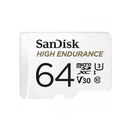 Carte mémoire SanDisk High Endurance microSDXC - 64 Go Class 10 UHS-I 100/40 MB/s avec adaptateur