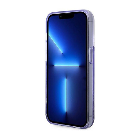 Guess Liquid Glitter Triangle Logo Case - Coque iPhone 14 Pro Case (violet)