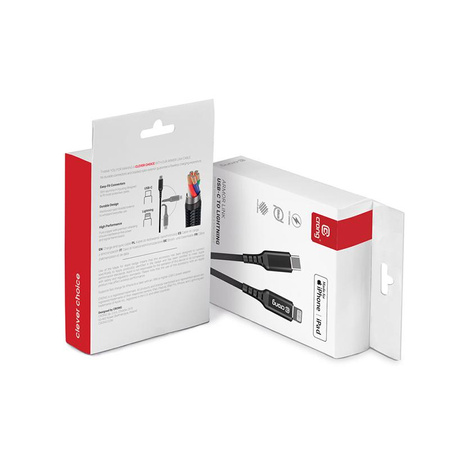 Crong Armor Link - USB-C Lightning Schnellladekabel MFi 150cm (schwarz)