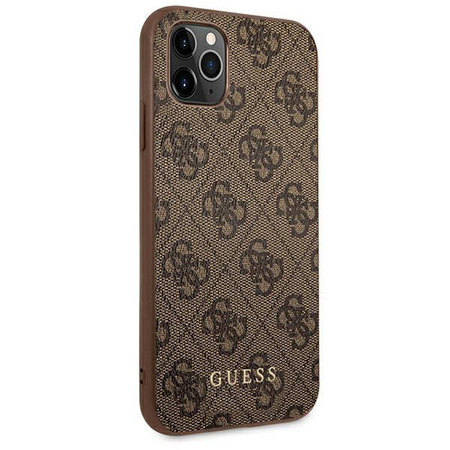 Guess 4G Metal Gold Logo - Coque iPhone 11 Pro (marron)