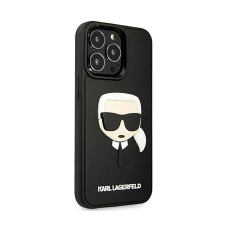 Karl Lagerfeld 3D gumové pouzdro Karl`s Head - iPhone 13 Pro Max (černé)