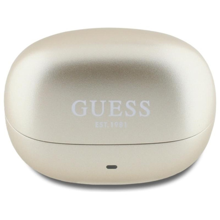 Guess Capsule nyomtatott logó - TWS ANC & ENC Bluetooth fejhallgató + töltőtáska (arany)