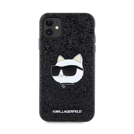 Karl Lagerfeld NFT Glitter Choupette Patch - Hülle für iPhone 11 (Schwarz)