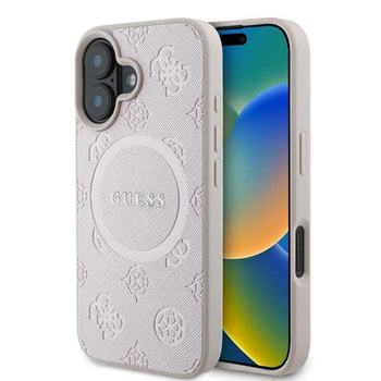 Guess Saffiano Peony Classic Logo MagSafe - iPhone 16 Plus Case (pink)
