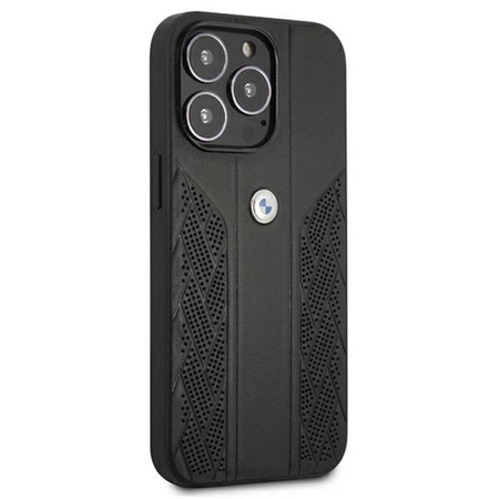 BMW Leather Curve Perforált HC - iPhone 13 Pro tok (fekete)