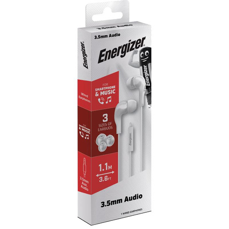 Energizer Classic CIA5 - 3.5 mm jack wired headphones (White)