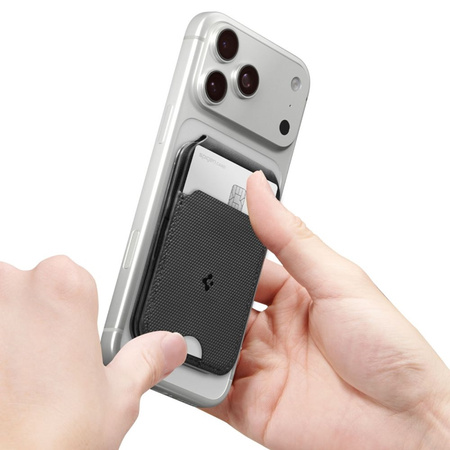 Spigen S314-2 Slim Fold Tripod MagSafe - Portafoglio magnetico con funzione di supporto (nero)