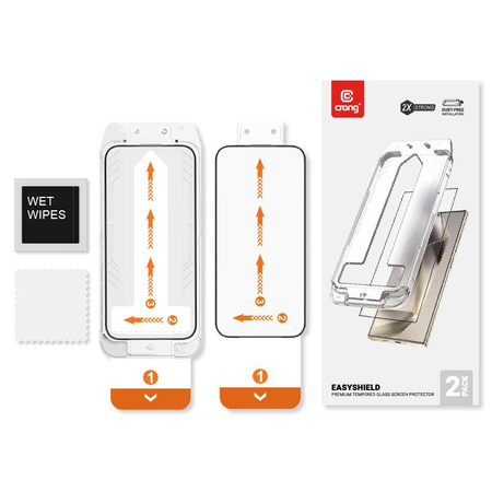 Crong EasyShield 2er-Pack - Gehärtetes Glas für Samsung Galaxy S24 Ultra (2er-Pack)