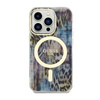 Guess Leopard MagSafe - Coque iPhone 14 Pro Max (Bleu)