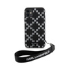 Karl Lagerfeld Monogram Losange Saffiano - Tasche mit Lanyard iPhone 11 (Schwarz)