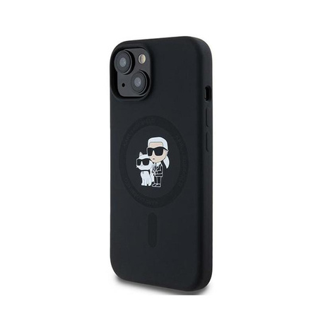 Karl Lagerfeld Silikonové pouzdro Karl & Choupette MagSafe - iPhone 15 Plus / 14 Plus (černé)