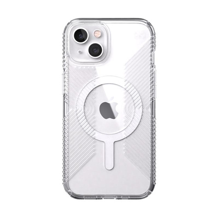 Speck Presidio Perfect-Clear mit Griffen + MagSafe - iPhone 13 Hülle mit MICROBAN-Beschichtung (Klar)