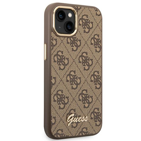 Guess 4G fém fényképezőgép tok - iPhone 14 tok (barna)
