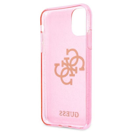 Guess Glitter 4G Big Logo - iPhone 11 tok (rózsaszín)