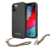 Guess Saffiano Chain - Etui iPhone 12 / iPhone 12 Pro (czarny)