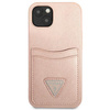 Guess Saffiano Double Card Triangle - iPhone 13 Case (pink)