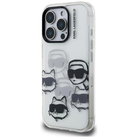 Karl Lagerfeld IML Multi K&C Head Pattern – Hülle für iPhone 16 Pro (transparent)