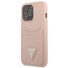 Guess Saffiano Double Card Triangle - Etui iPhone 13 Pro Max (rose)