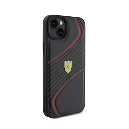 Ferrari Twist Metall Logo - iPhone 15 Plus Tasche (schwarz)