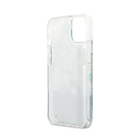 Guess Liquid Glitter Flower - iPhone 13 tok (kék/zöld)